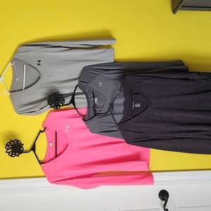 Under Armour long sleeve quick dry workout tops (3) and one ideology. Size Mediu